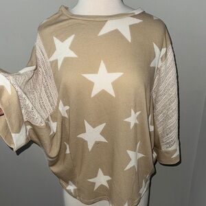Tan Oversized Dolman Sleeve Blouse